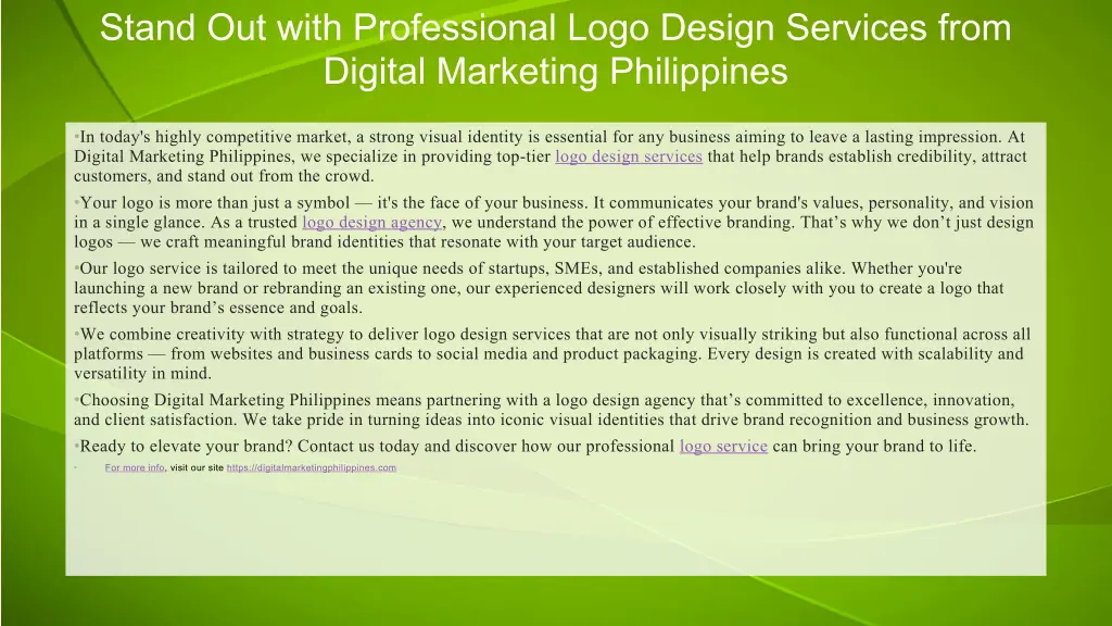 stand out with professional logo design services