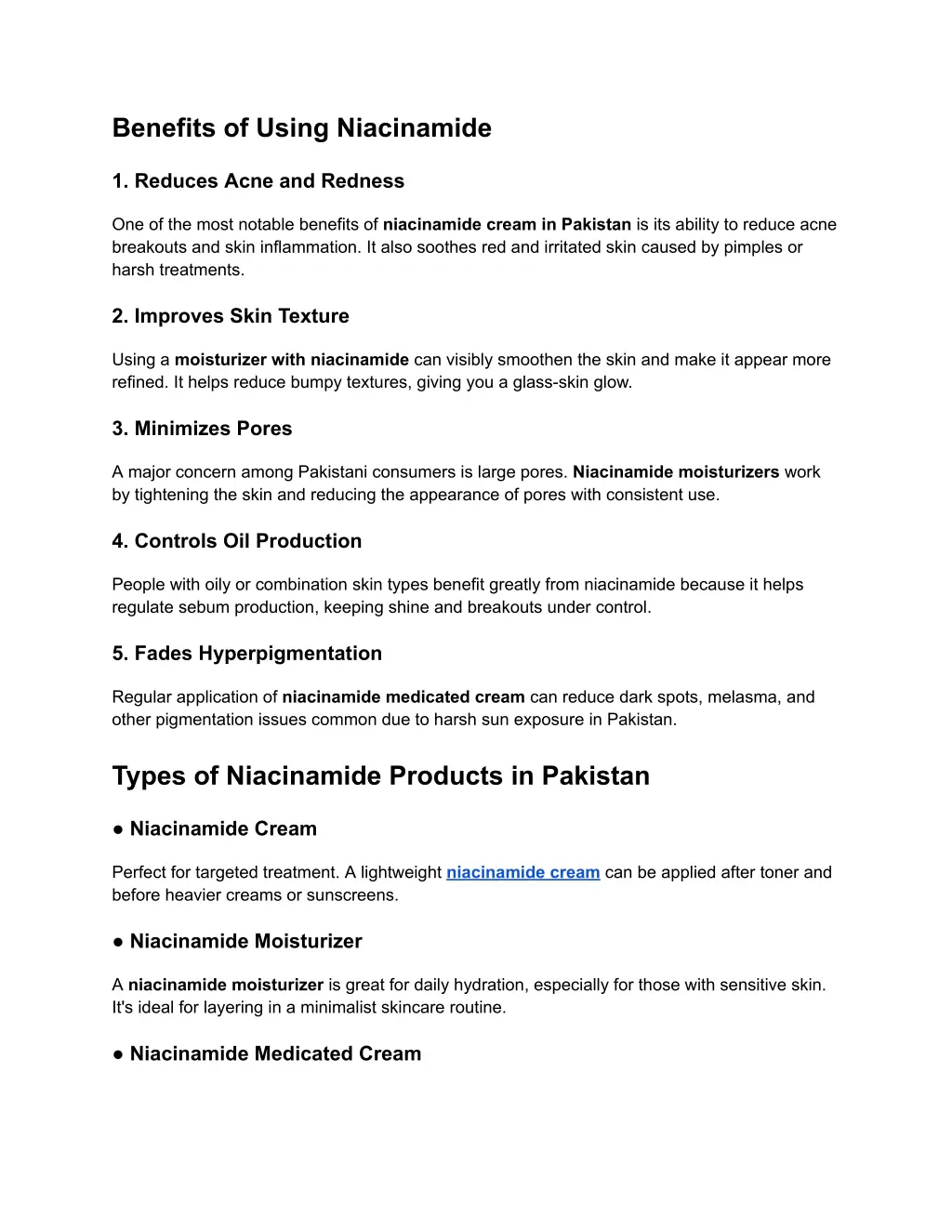 benefits of using niacinamide