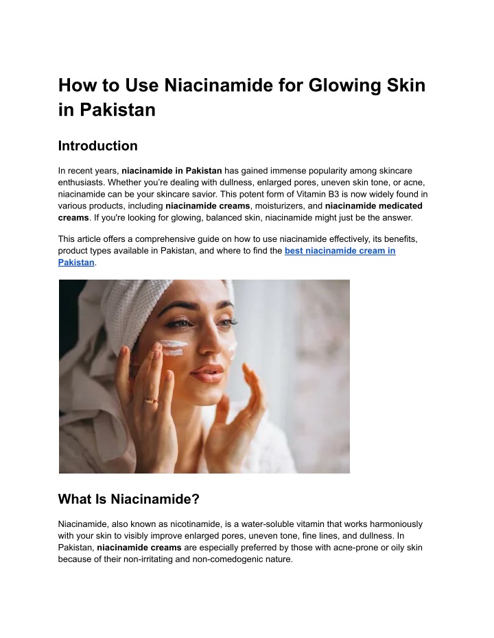 how to use niacinamide for glowing skin
