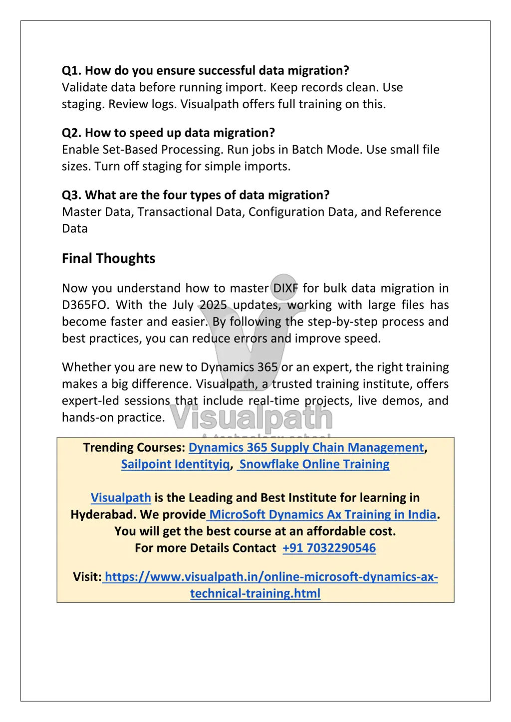q1 how do you ensure successful data migration