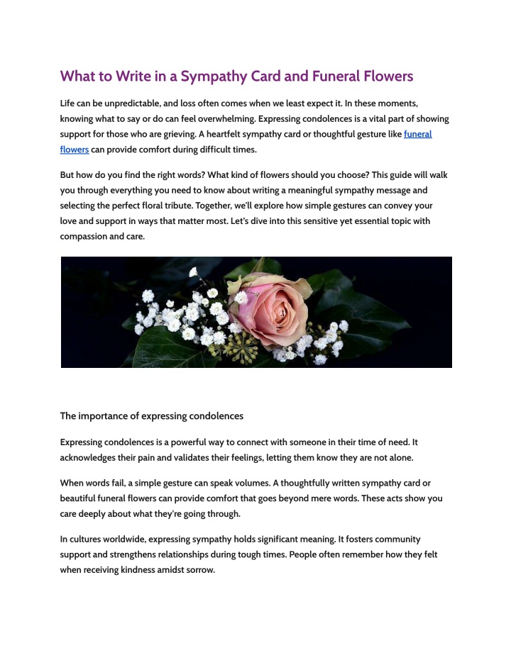 what to write in a sympathy card and funeral