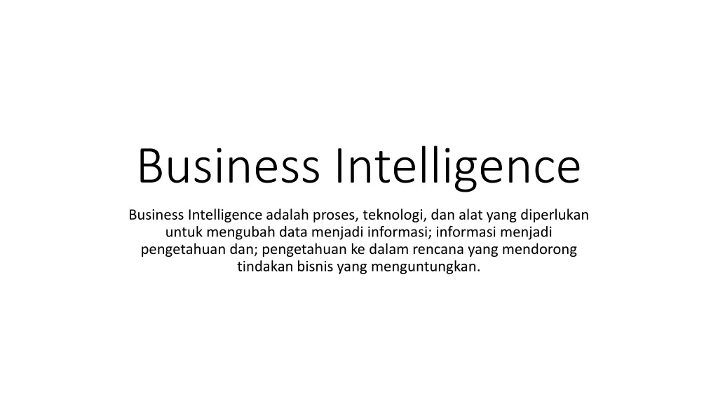 business intelligence