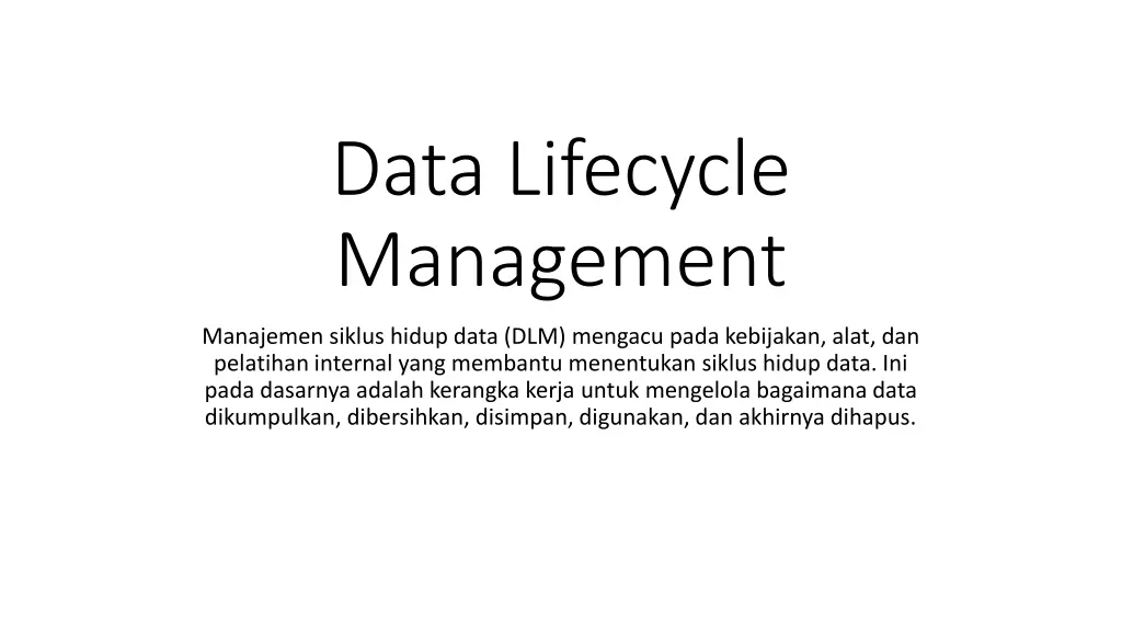 data lifecycle management