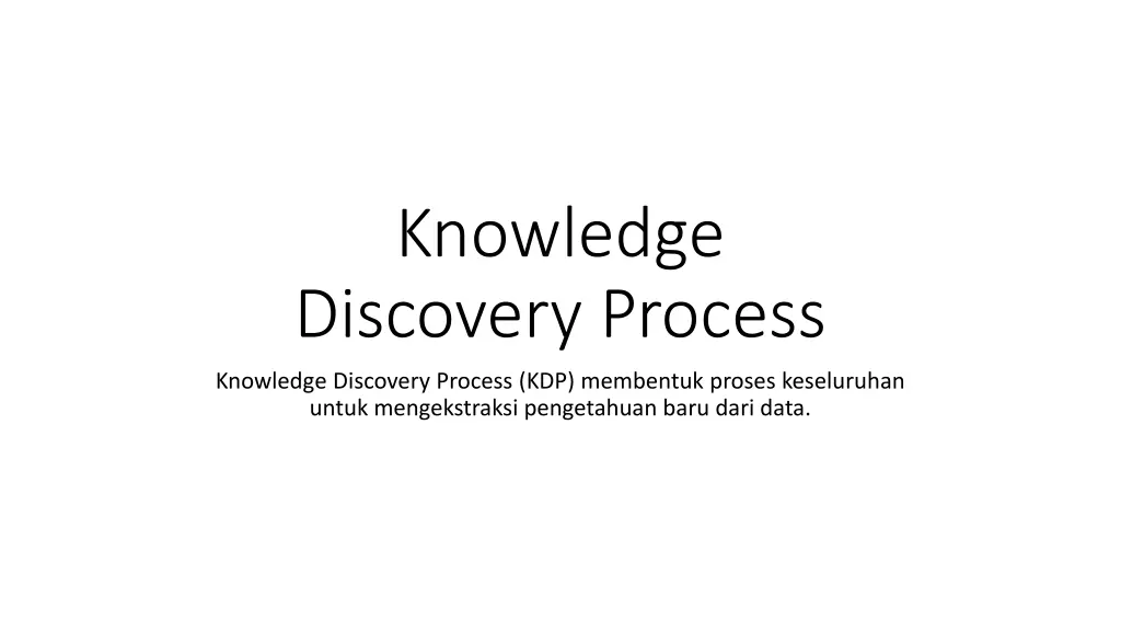 knowledge discovery process