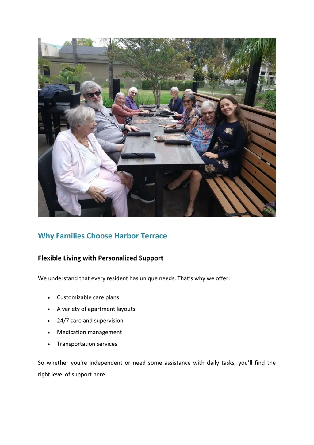 why families choose harbor terrace