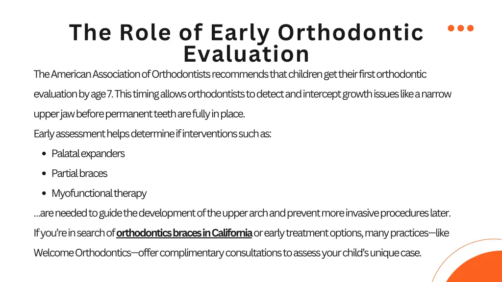 the role of early orthodontic evaluation