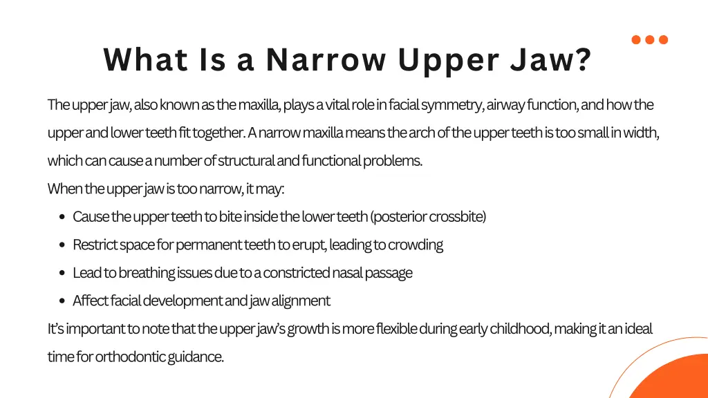 what is a narrow upper jaw