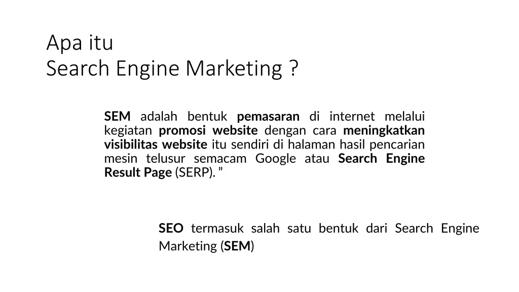 apa itu search engine marketing