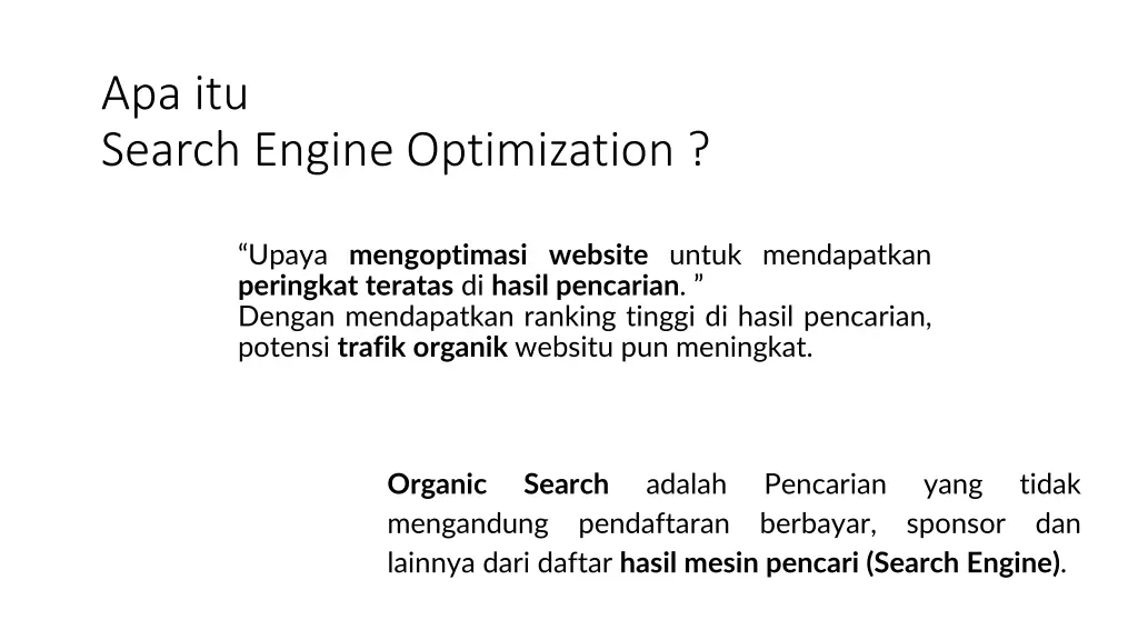 apa itu search engine optimization