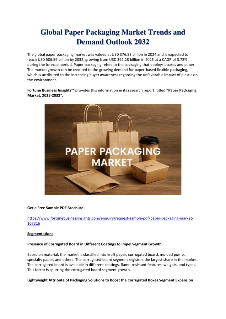 global paper packaging market trends and demand