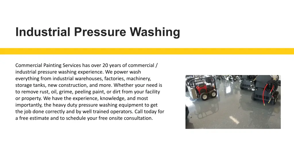 industrial pressure washing
