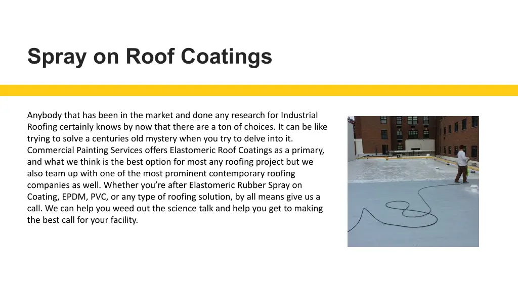 spray on roof coatings