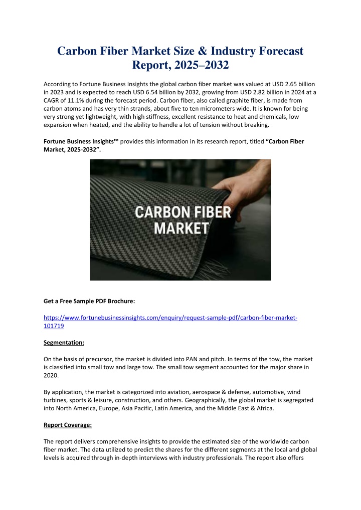 carbon fiber market size industry forecast report