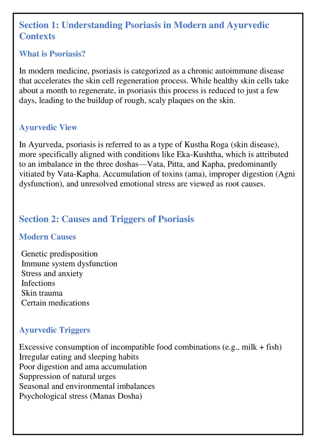 section 1 understanding psoriasis in modern