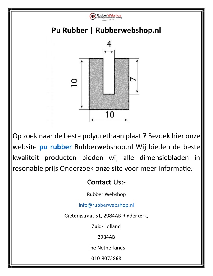 pu rubber rubberwebshop nl