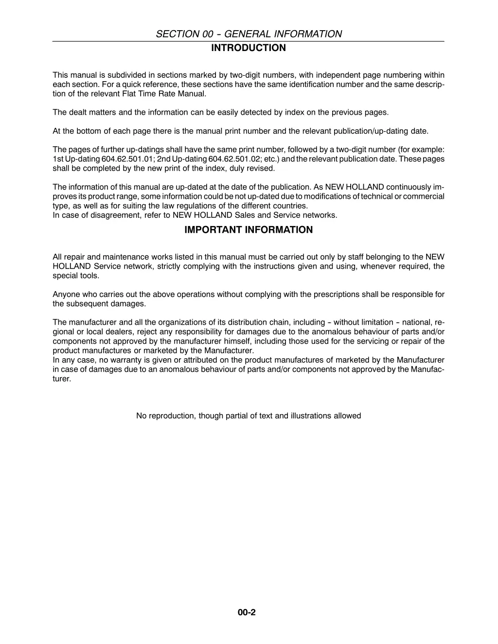 section 00 general information introduction