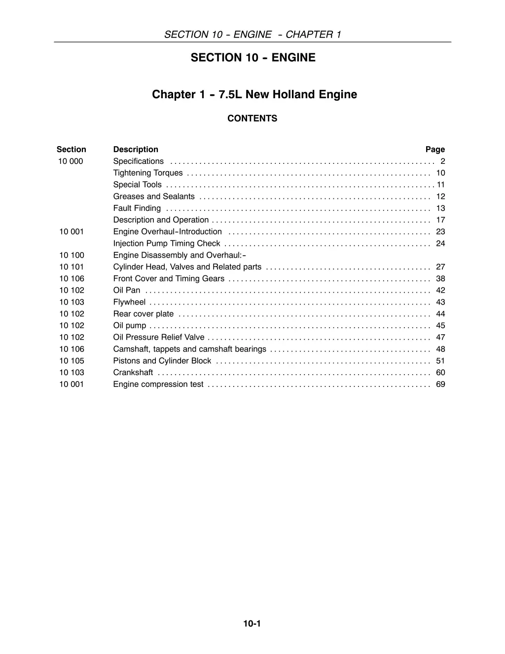 section 10 engine chapter 1