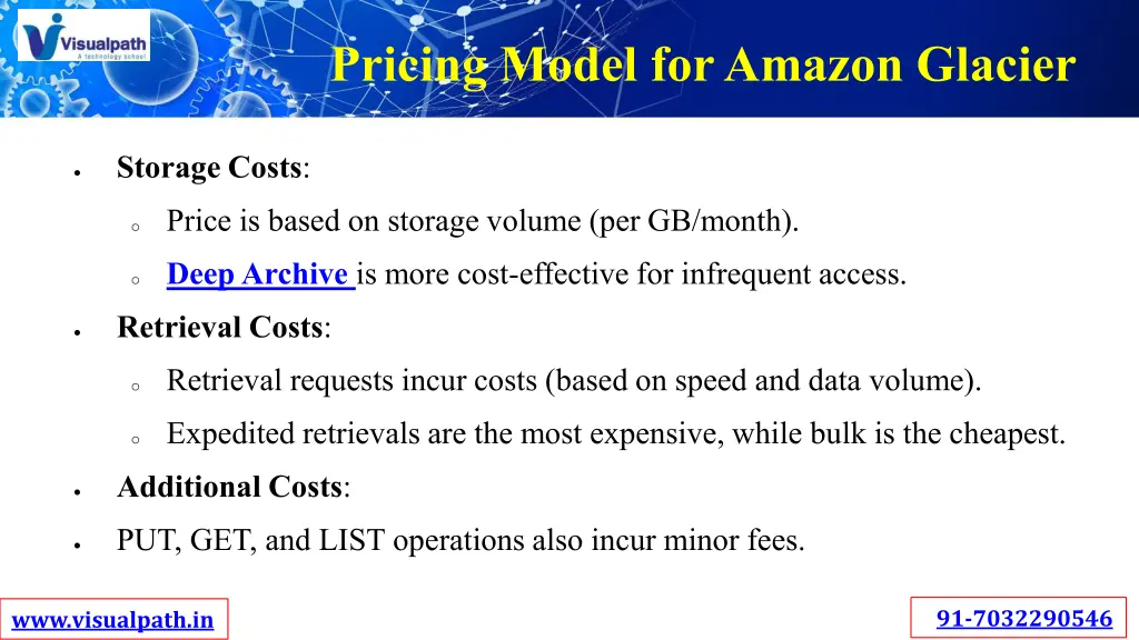 pricing model for amazon glacier