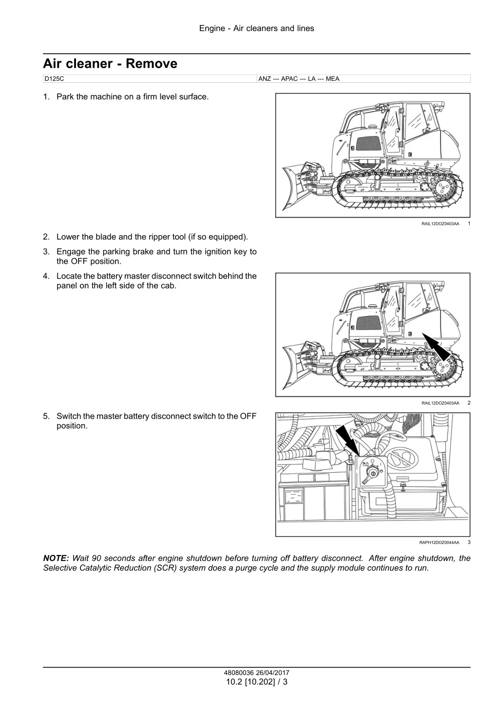engine air cleaners and lines