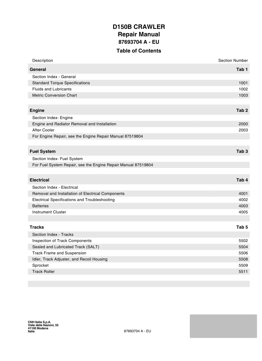 d150b crawler repair manual 87693704 a eu