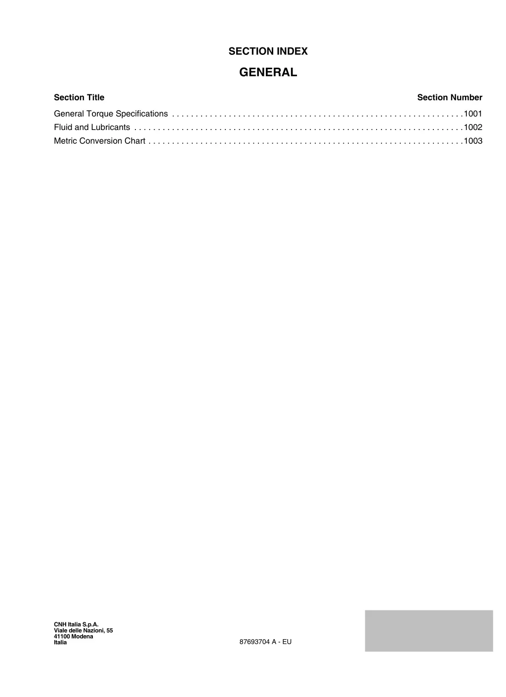 section index