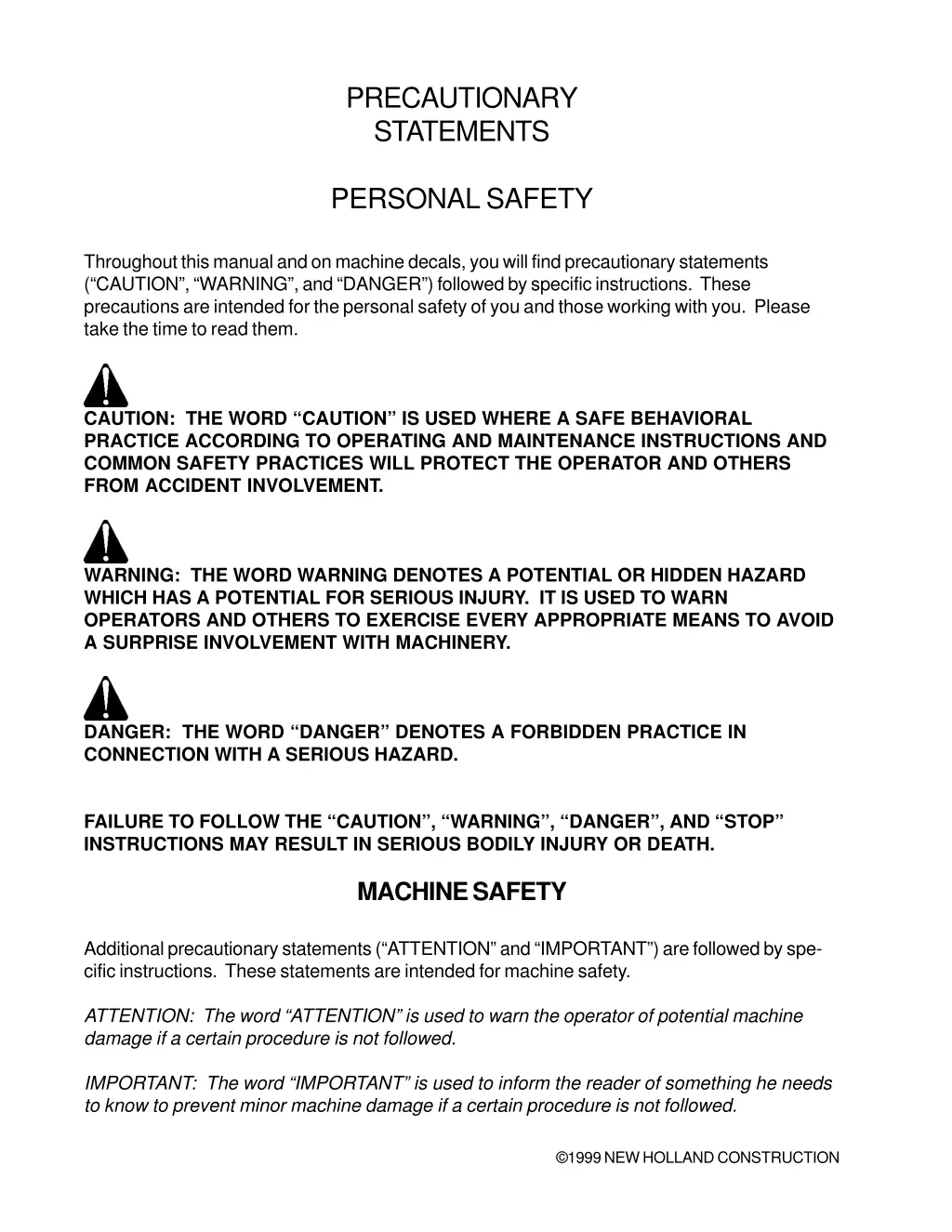 precautionary statements