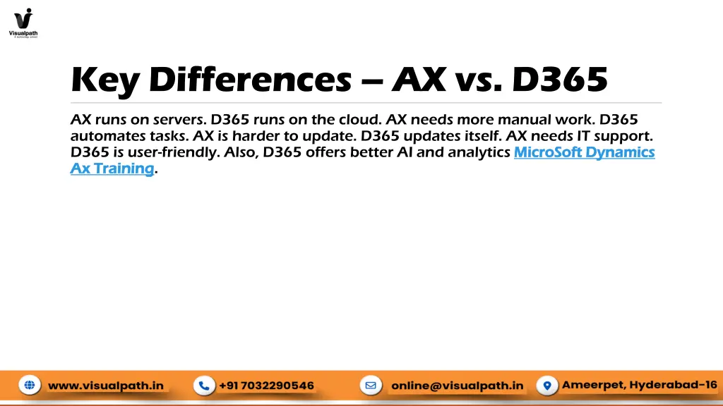key differences ax vs d365