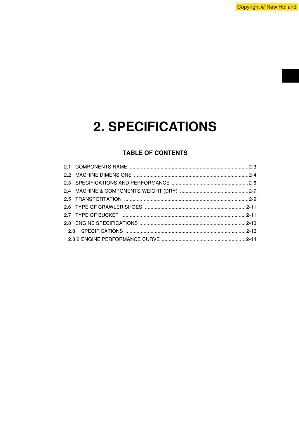 2 specifications