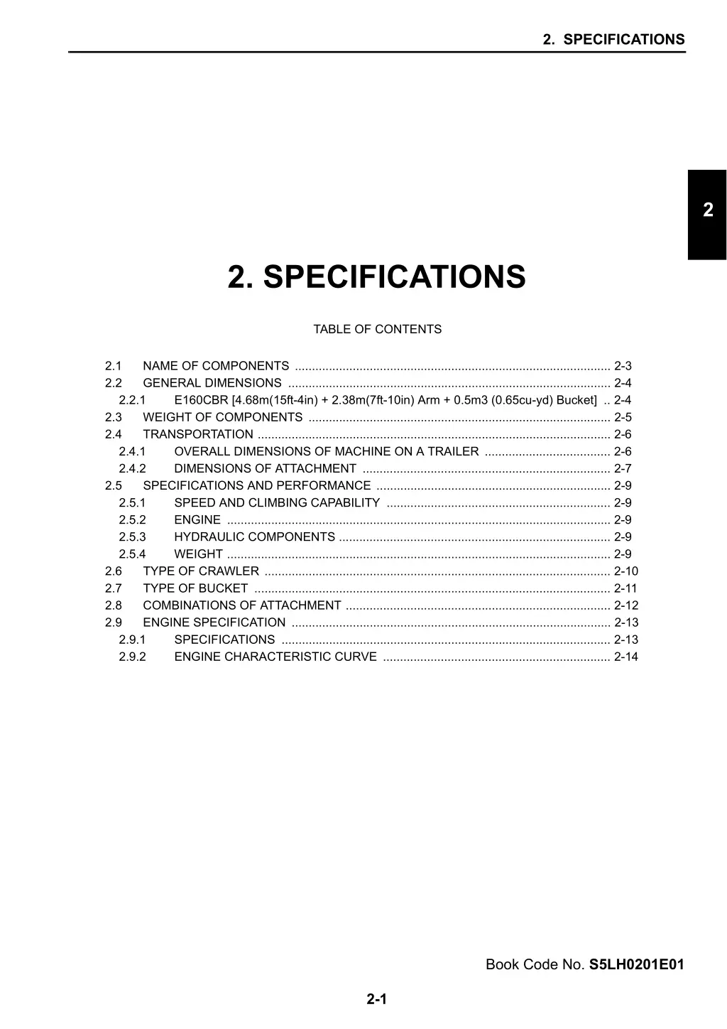 2 specifications