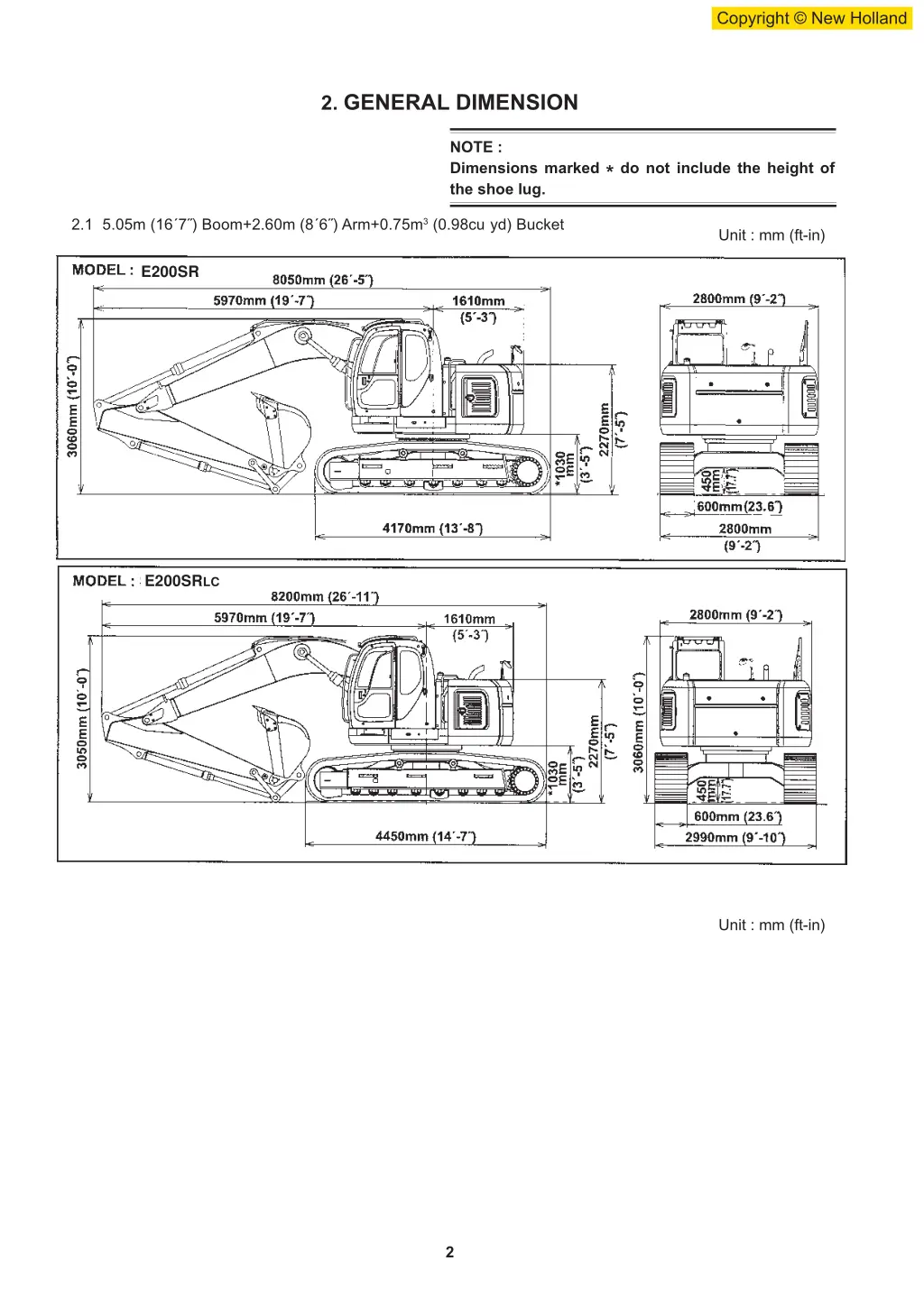 2 general dimension the shoe lug