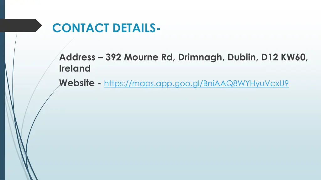 contact details
