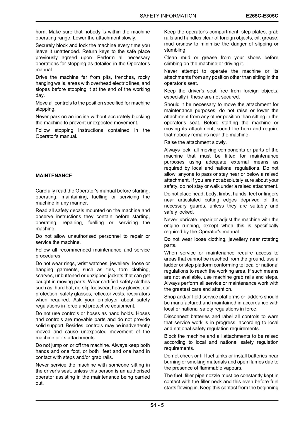 safety information 2