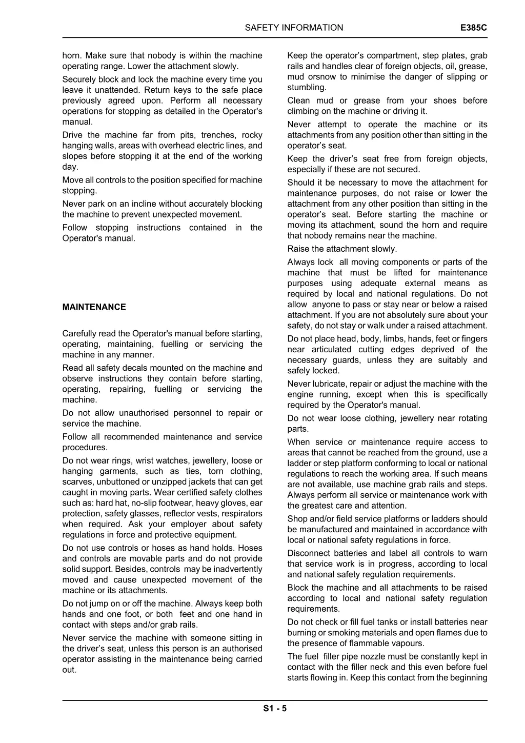 safety information 2