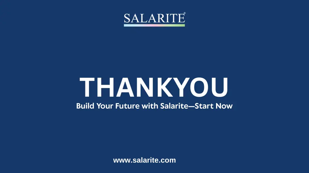 thankyou build your future with salarite start now