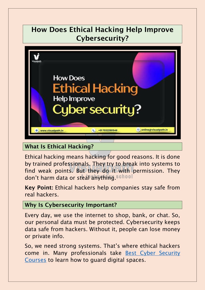 how does ethical hacking help improve