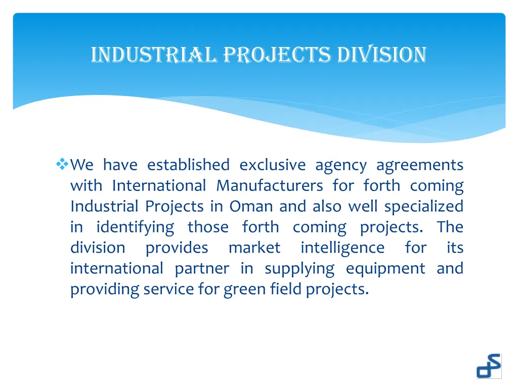 industrial projects division