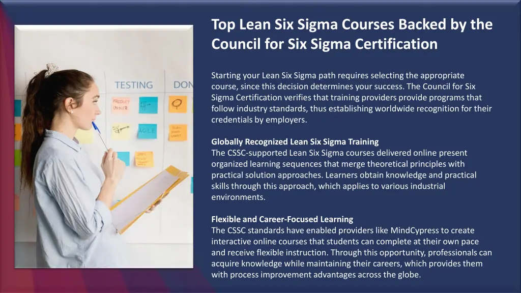 top lean six sigma courses backed by the council