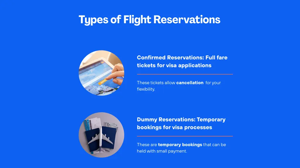 types of flight reservations