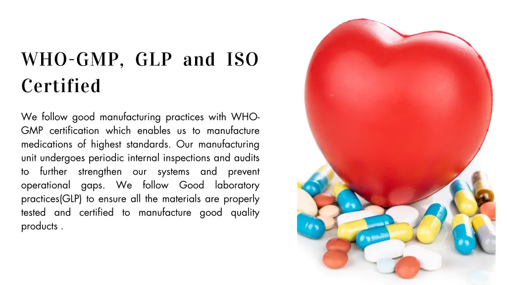 who gmp glp and iso certified