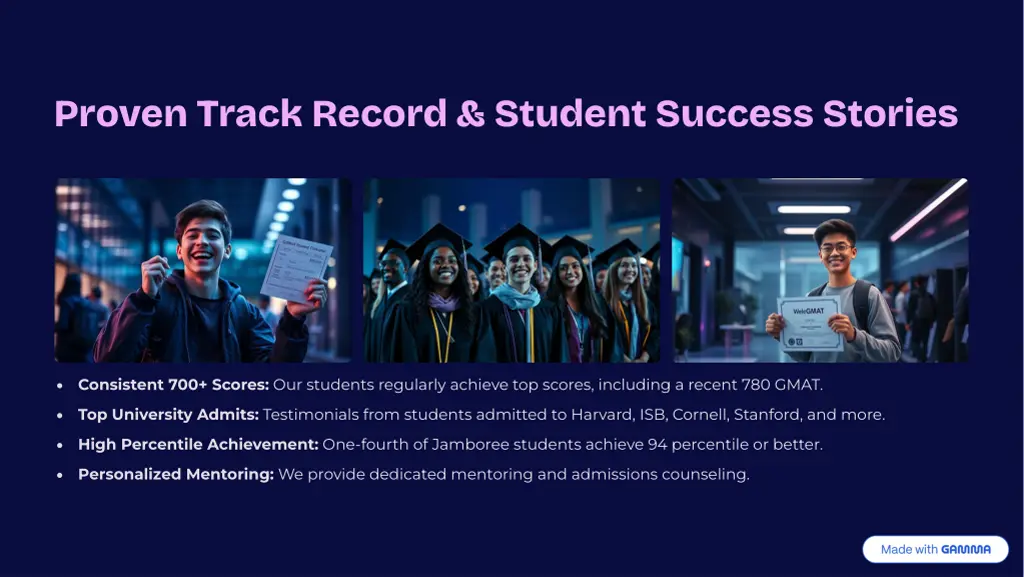 proven track record student success stories