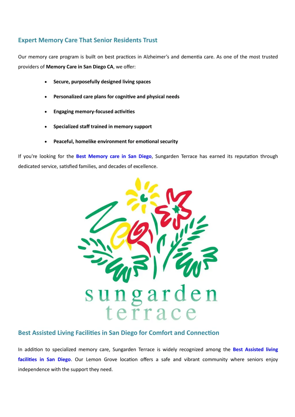 expert memory care that senior residents trust