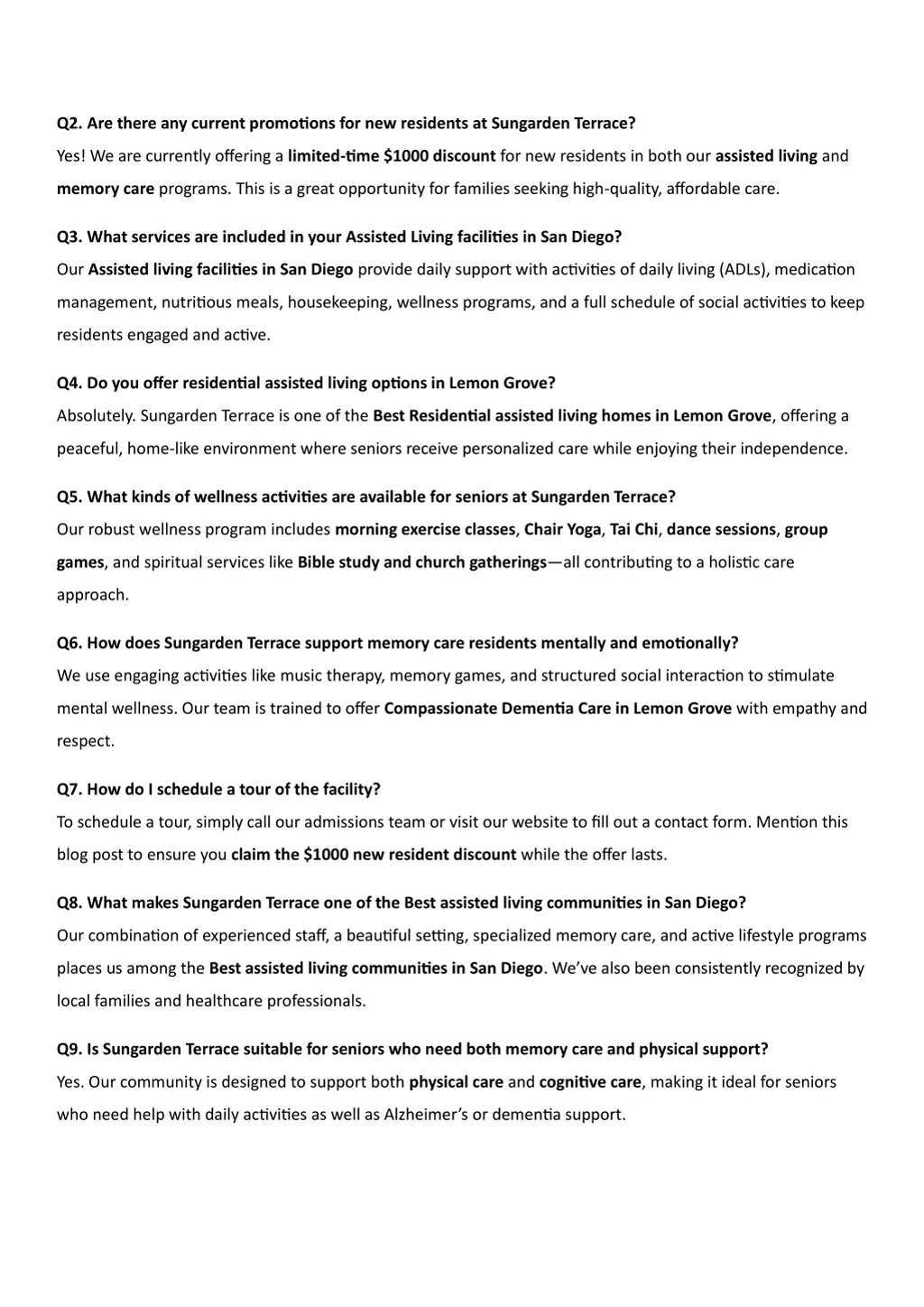 q2 are there any current promotions