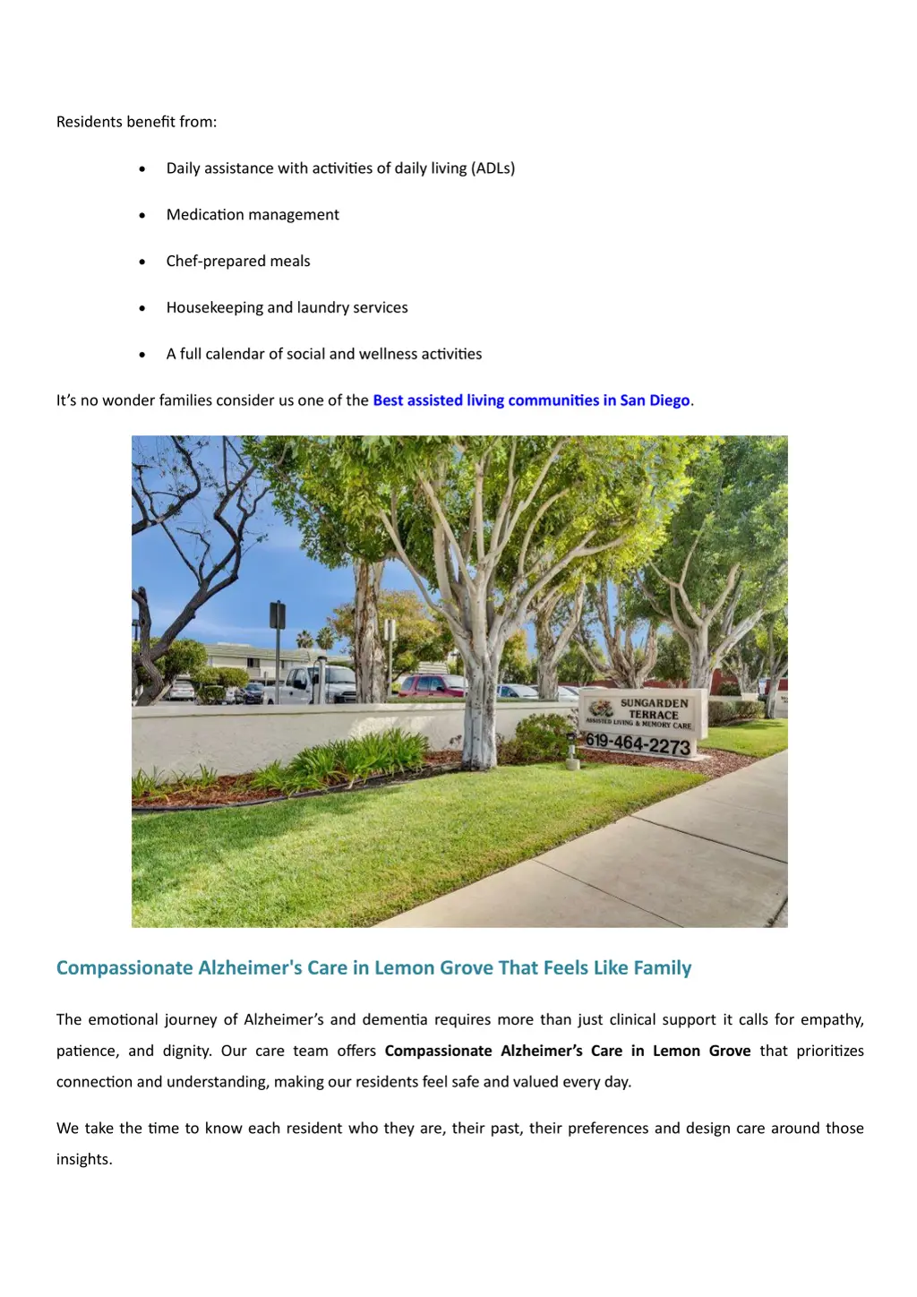 residents benefit from