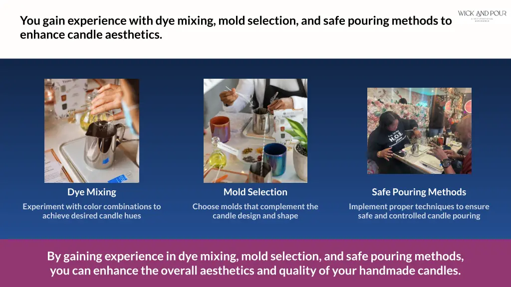 you gain experience with dye mixing mold