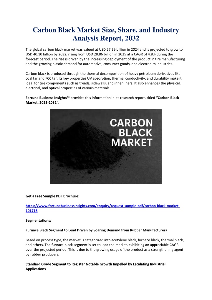 carbon black market size share and industry