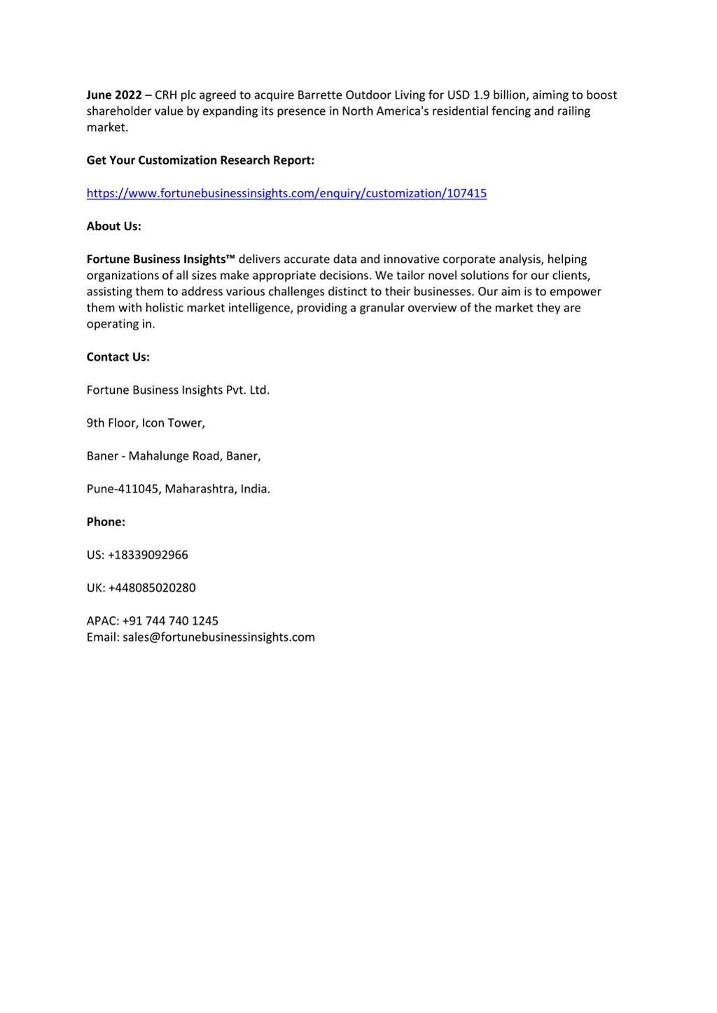 june 2022 crh plc agreed to acquire barrette