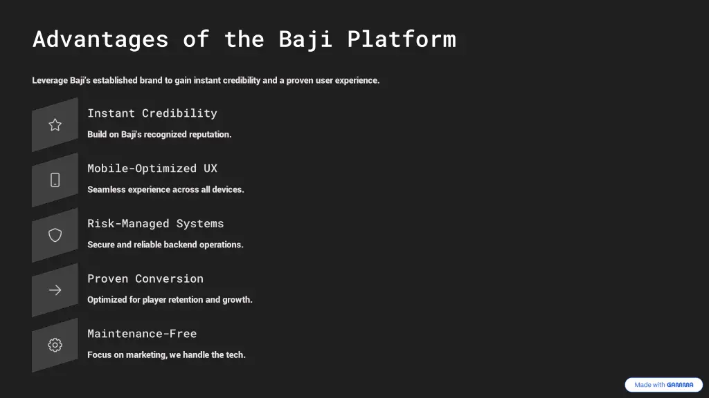 advantages of the baji platform