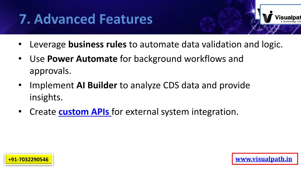 7 advanced features