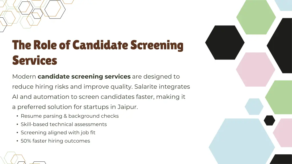 the role of candidate screening services