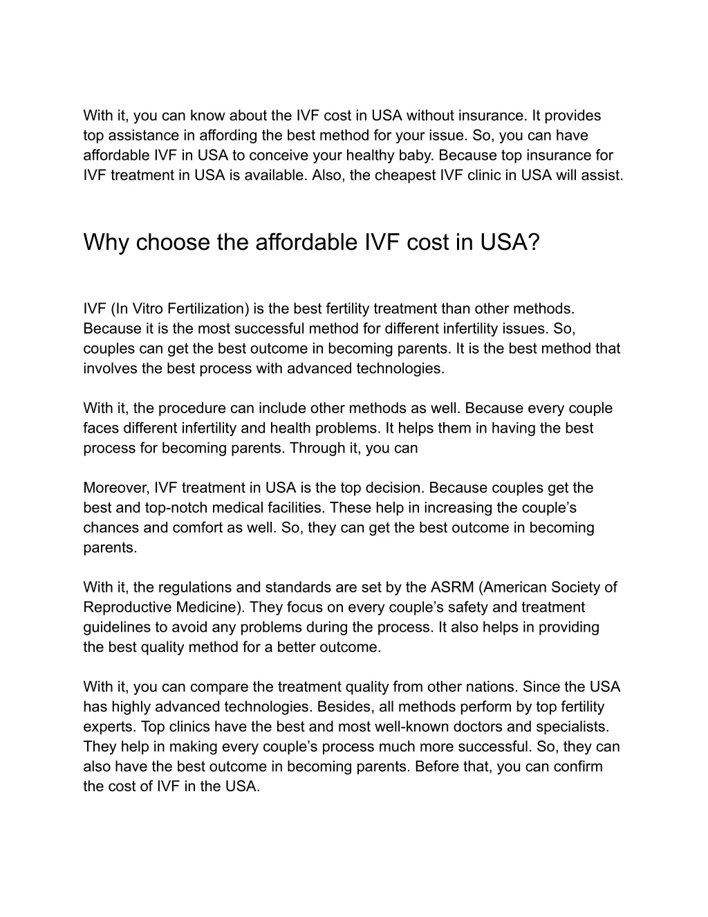 with it you can know about the ivf cost